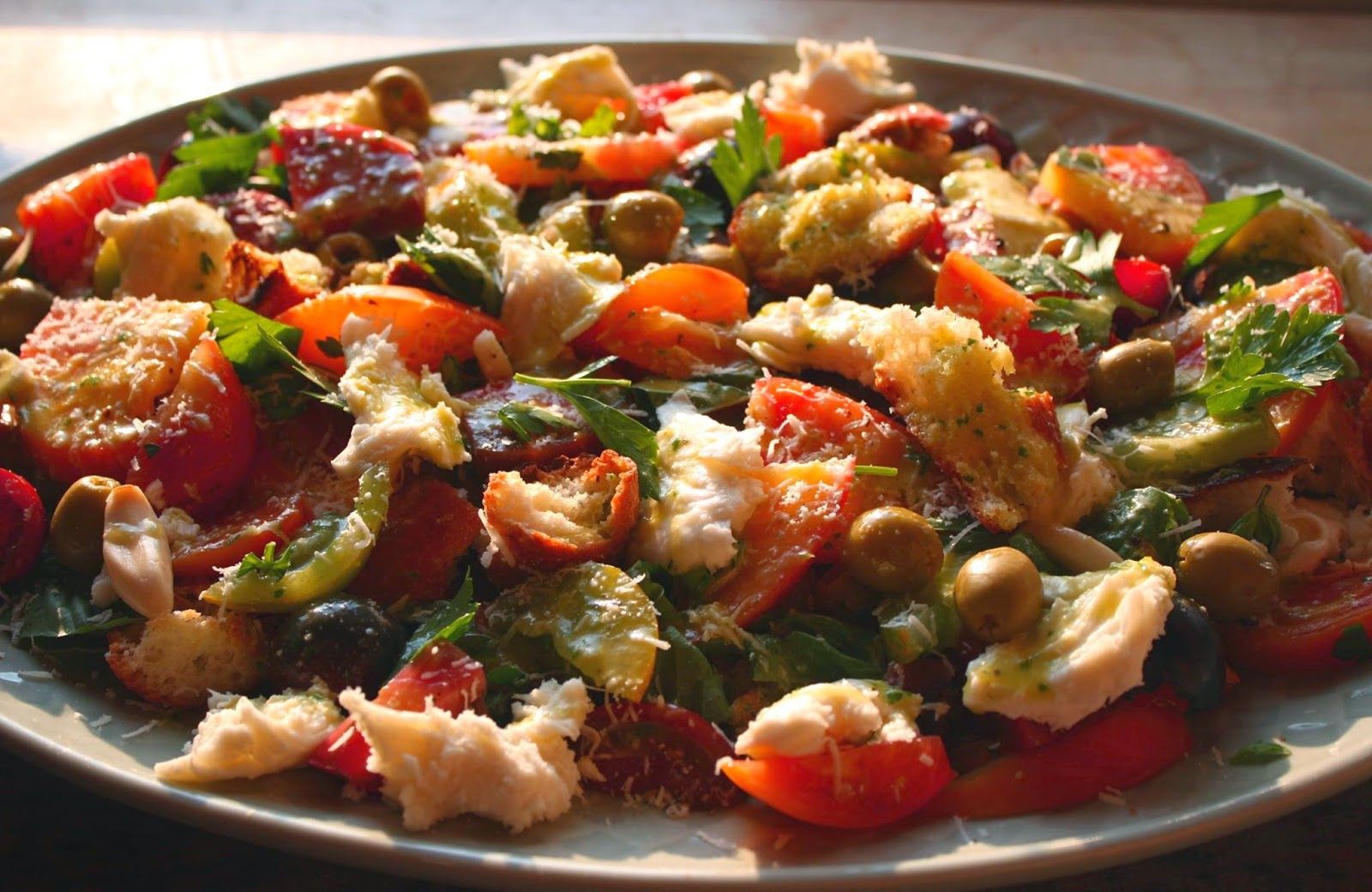 Panzanella Salad with Mozzarella Fresca