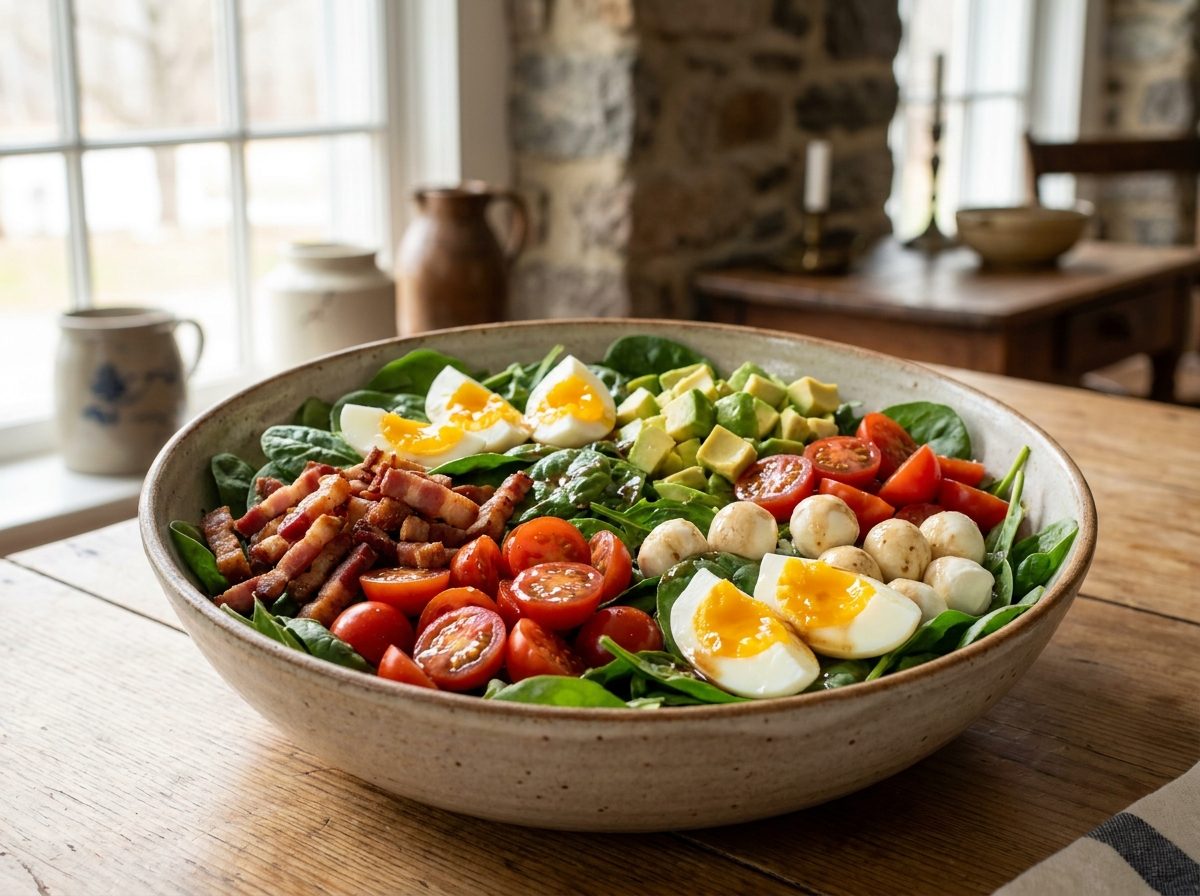 Smoky Spinach Salad with Maple Balsamic Vinaigrette