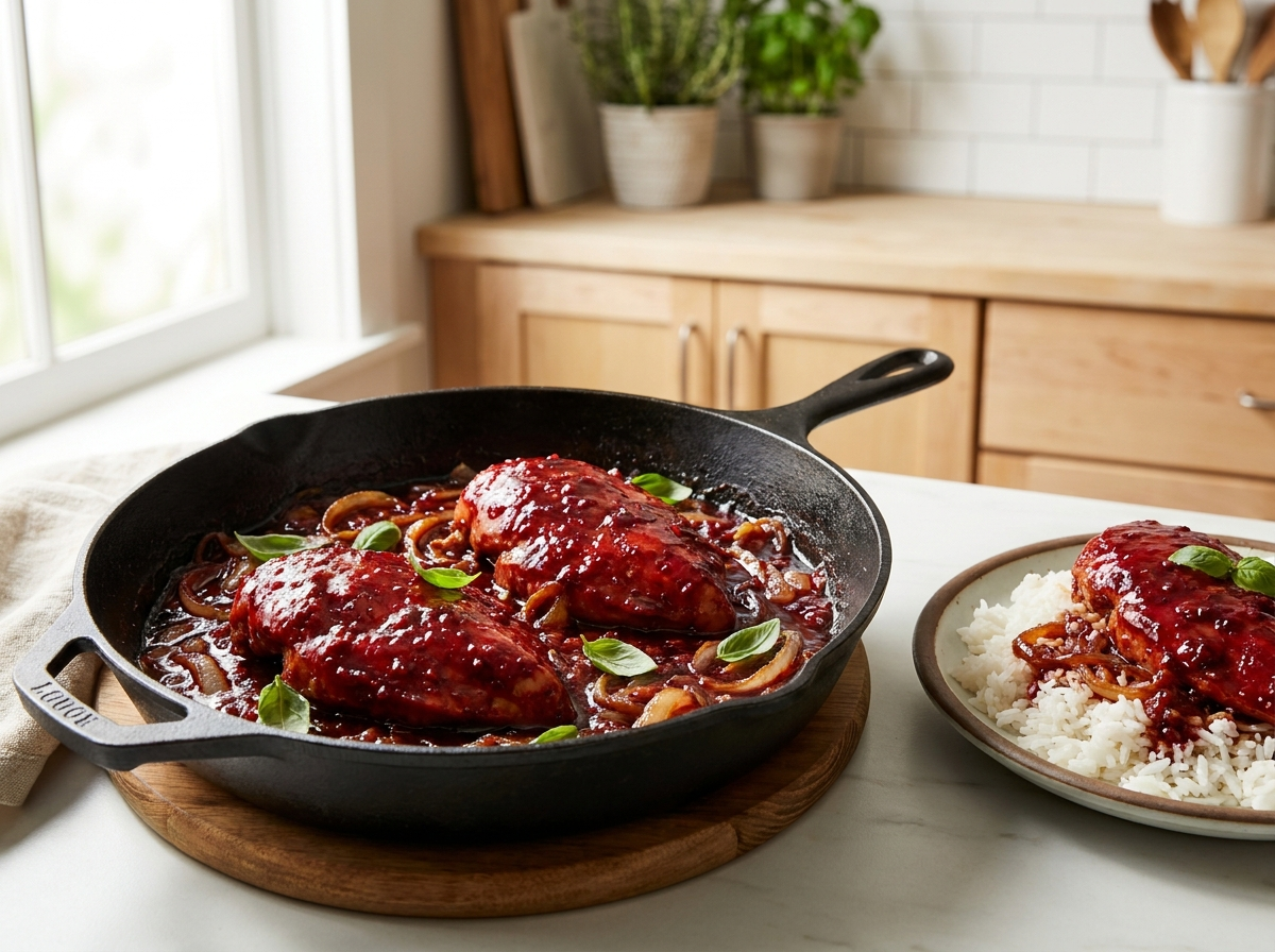 Raspberry-Chipotle Glazed Chicken