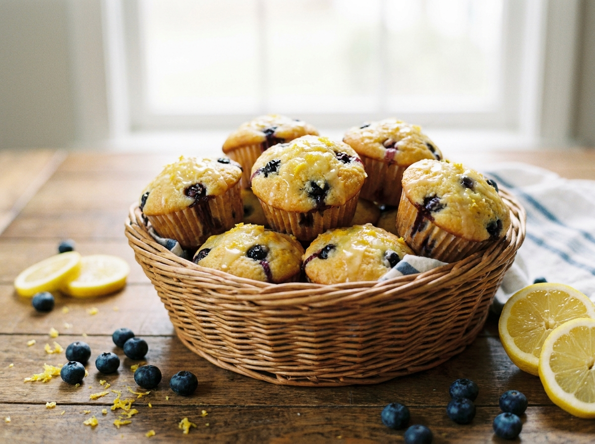 Lemon-Blueberry Olive Oil Muffins