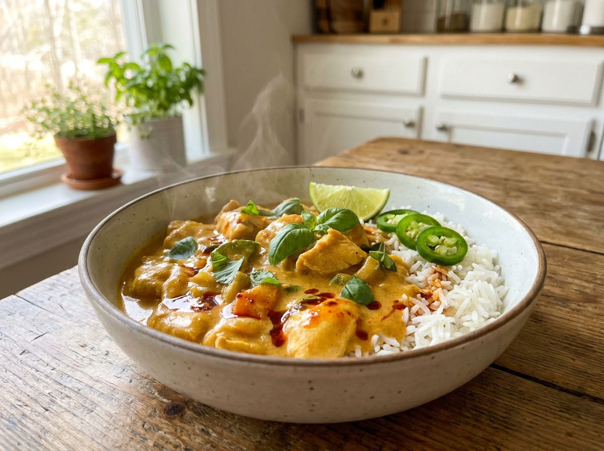 Coconut Curry Chicken with Harissa & Honey Ginger