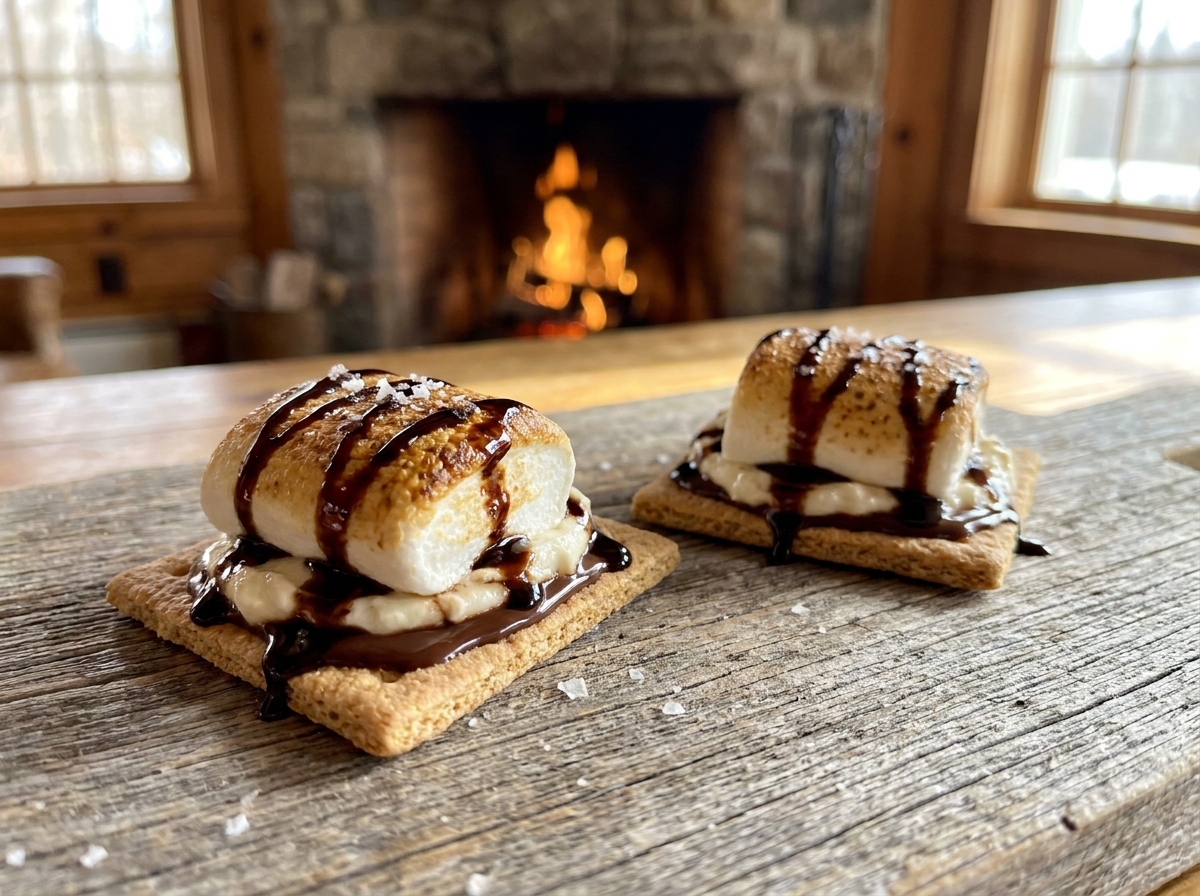 Campfire Cheesecake S'mores with Dark Chocolate & Espresso Balsamic