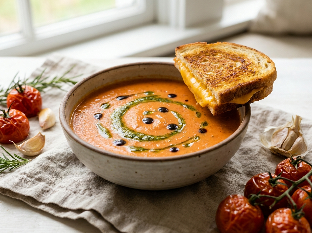 Roasted Tomato & Apple Soup with Red Apple Balsamic