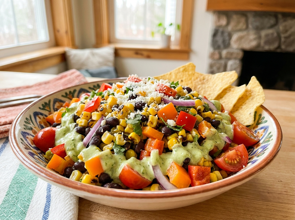 Street Corn Summer Salad with Jalapeño Balsamic