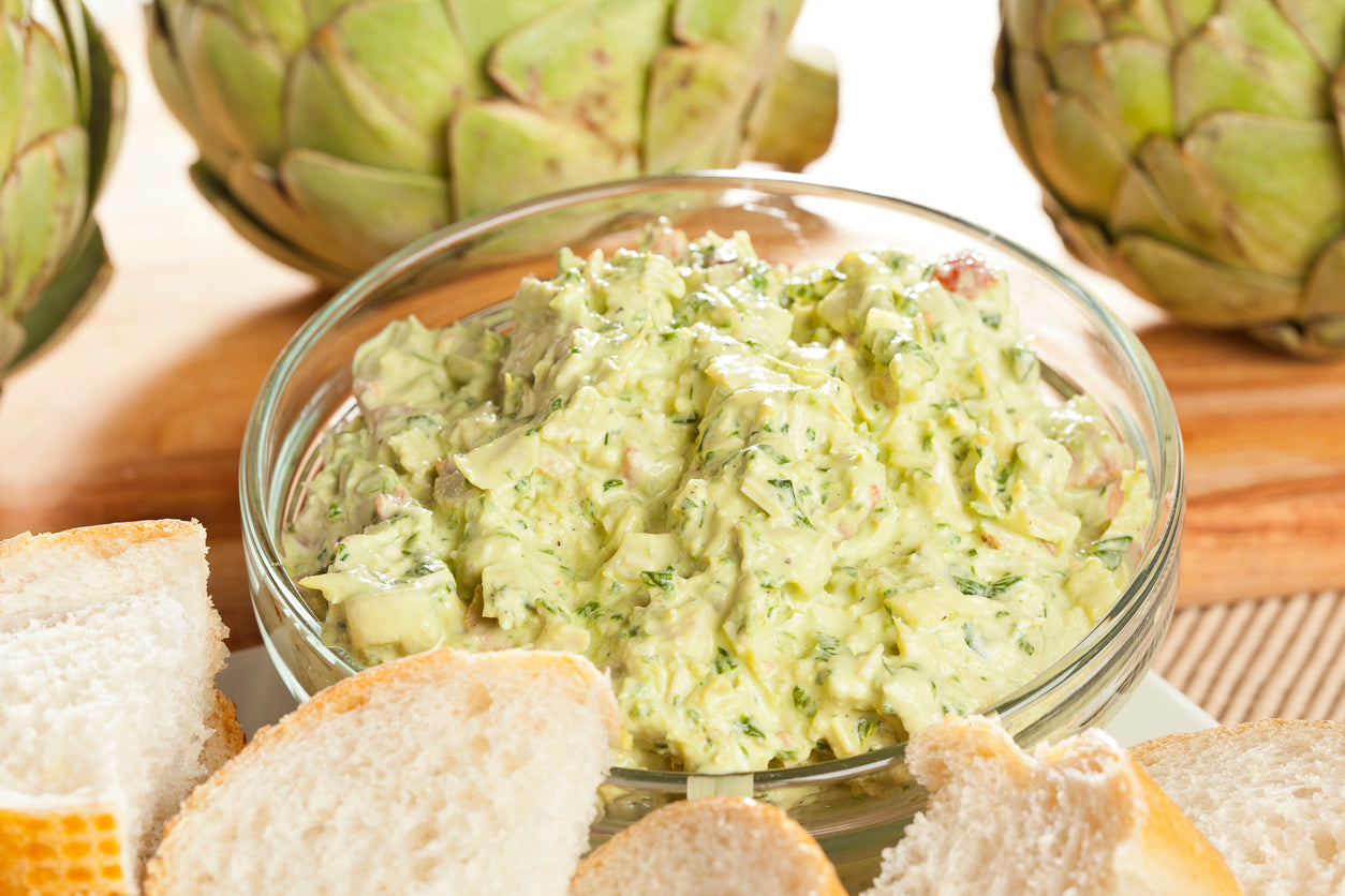 Roasted Garlic & Artichoke Spread with Garlic Olive Oil & Sicilian Lemon White Balsamic