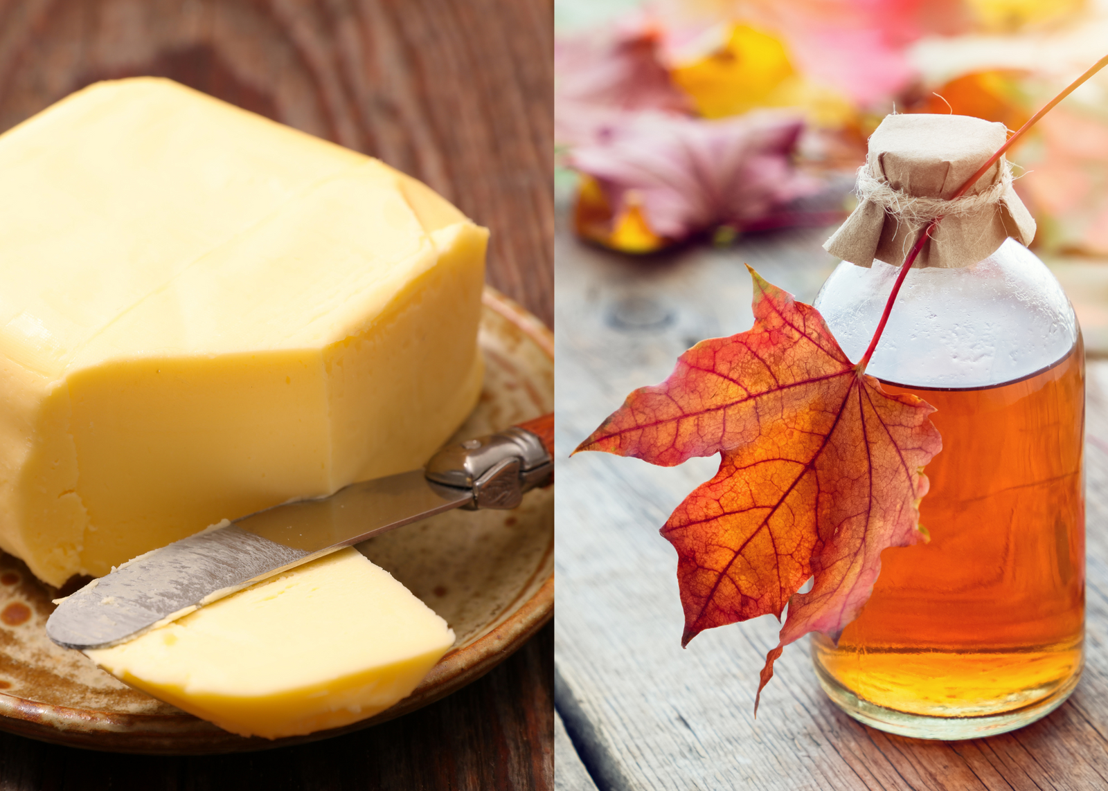 Butter Infused Olive Oil & Vermont Maple Dark Balsamic Vinegar