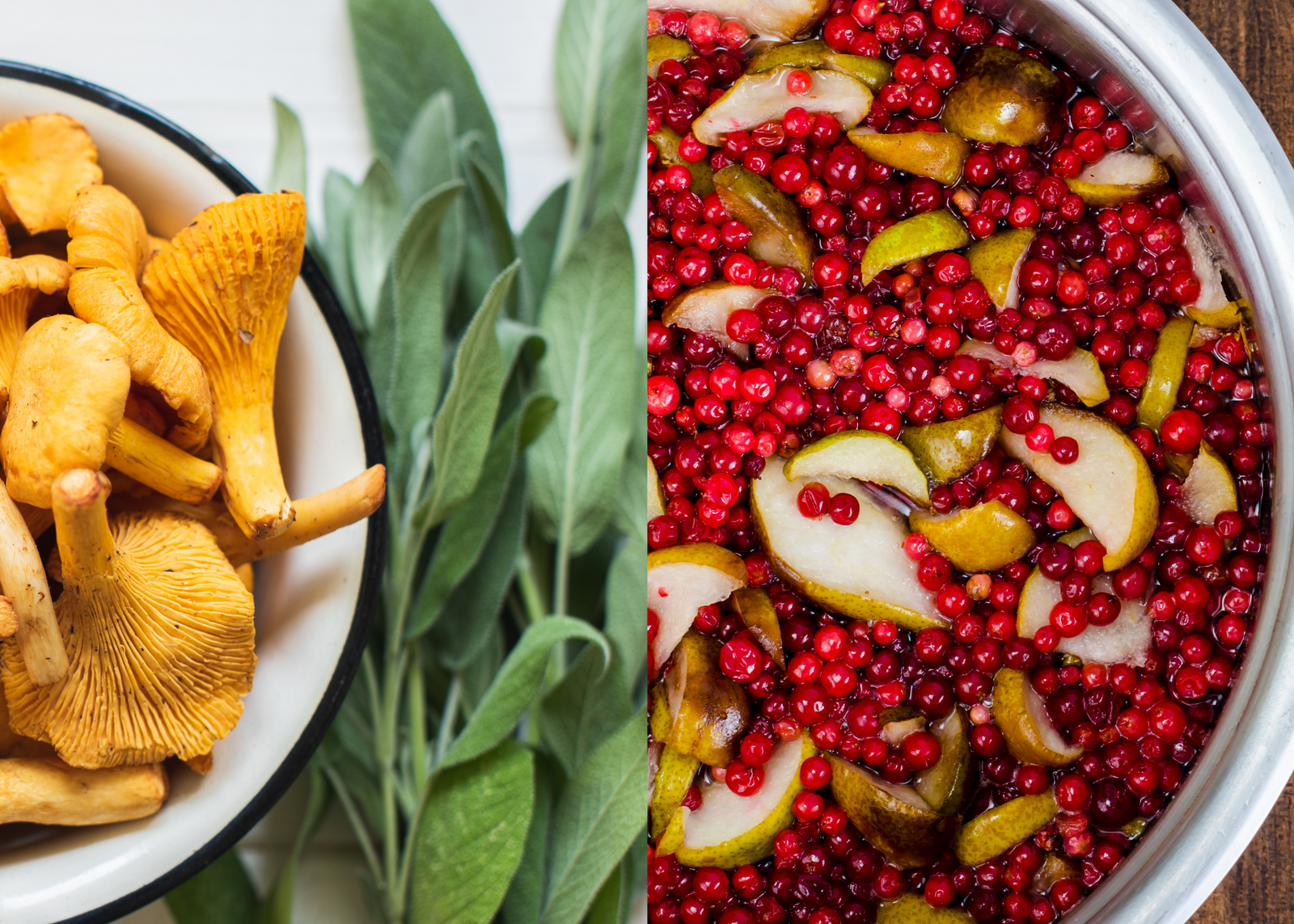 Wild Mushroom & Sage Infused Olive Oil & Cranberry Pear White Balsamic