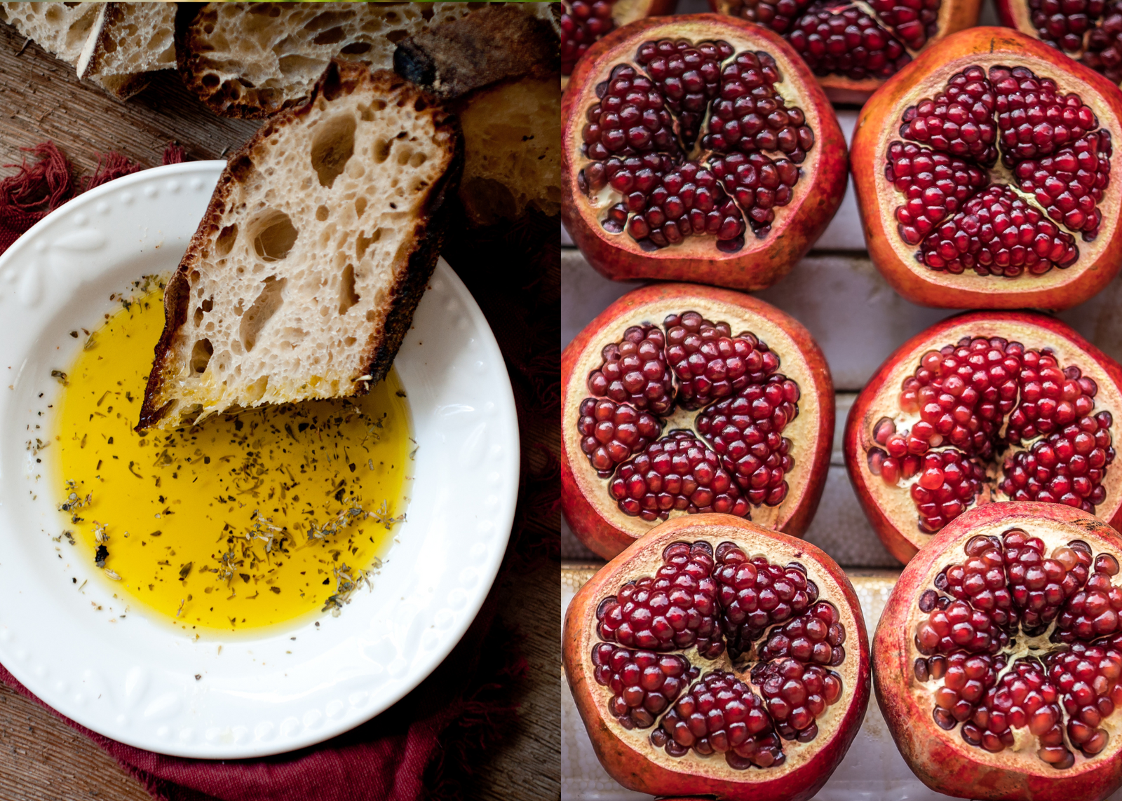 Tuscan Herb Infused Olive Oil & Pomegranate-Quince White Balsamic