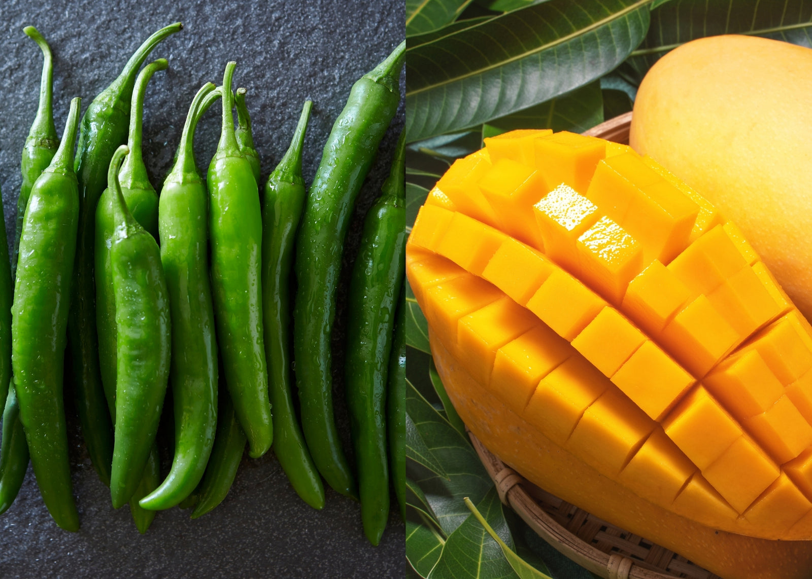 Baklouti Green Chili Olive Oil & Alfoos Mango White Balsamic